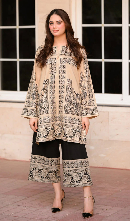 2 - Pc Printed Silk Co-Ords Set Bo - 104